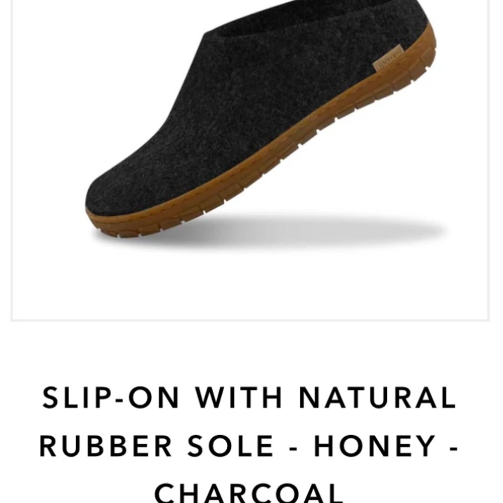 All wool rubber sole high quality slip on shoe by Glerups  Men’s size 10